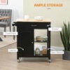 5hE3d418e564c420f.jpg Rolling Kitchen Cart with Wood Top and Drawer, Kitchen Island on Wheels for Dining Room, Black | Aosom Canada
