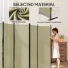 6 Panel Room Divider, 6 Ft Folding Privacy Screen, Portable Freestanding Partition Wall Divider, Beige