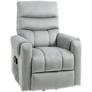 Lift Chair for Elderly, Massage Recliner Chair with 8 Vibration Points, Footrest, Remote Control, Side Pockets, Grey