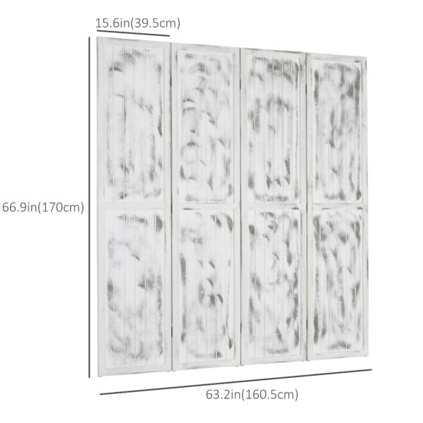 Screen Divider Room Divider Screen with Foldable Design for Indoor Bedroom Office 5.5' Rustic White