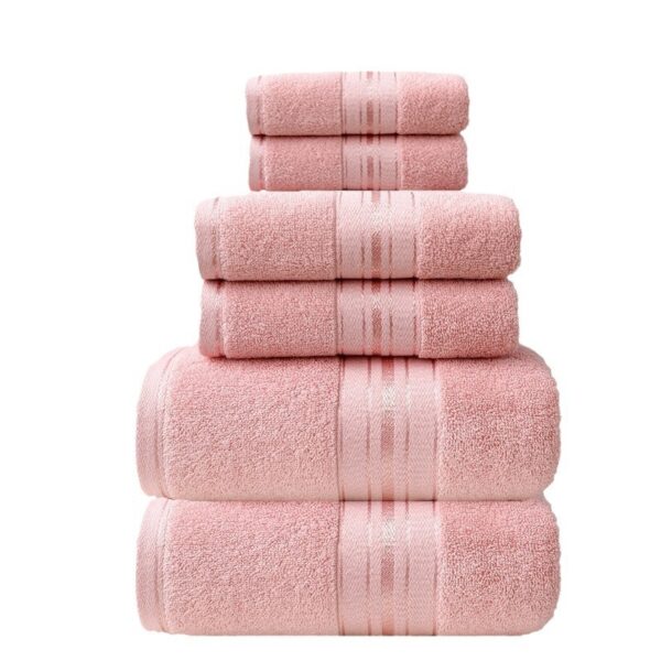 Cotton Glossy Satin 6‑Piece Towel Set – Soft, Absorbent, Plain Cut‑Off Design