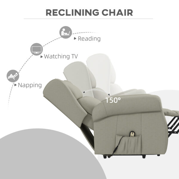 6Sk329194949c3d25.jpg Wingback Lift Chair for Elderly, Power Chair Recliner with Footrest, Remote Control, Side Pockets, Cream White