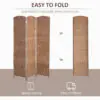 6rM6be196a52aca41.jpg 6ft Folding Room Divider, 3 Panel Wall Partition with Wooden Frame for Bedroom, Home Office, Natural