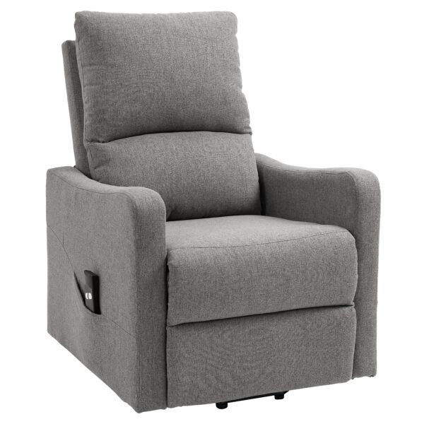 Electric Lift Recliner Chair Rising Power Chaise Lounge Fabric Sofa with Remote Control & Side Pocket for Living Room