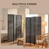 Folding Privacy Screen, 3 Panel Room Divider, Freestanding Partition with Handwoven Bamboo and Pine Wood Frame, Black