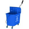 Compact Mop Bucket with Wringer, Mop Bucket on Wheels for Floor Cleaning, 5 Gallon, Separate Dirty and Clean Water, Blue