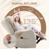 Manual Recliner Chair with Vibration Massage, Reclining Chair Nursing Chair with Side Pockets, 5 Massage Modes, for Living Room, Beige