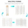 6 Panel Room Divider, 5.6 ft Tall Folding Privacy Screen, Wave Fiber Freestanding Partition Wall Divider for Home Office, White