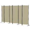 6 Panel Room Divider, 6 Ft Folding Privacy Screen, Portable Freestanding Partition Wall Divider, Beige
