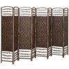 7ml82a19bbca493e4.jpg 8 Panel Folding Room Divider, Portable Privacy Screen, Wave Fiber Room Partition for Home Office, Brown