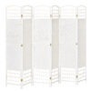 6 Panel Room Divider, 5.6 ft Tall Folding Privacy Screen, Wave Fiber Freestanding Partition Wall Divider for Home Office, White