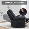 Manual Recliner Chair with Vibration Massage, Side Pockets, Microfibre Reclining Chair Nursing Chair for Living Room, Black