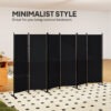 6 Panel Room Divider, 6 Ft Folding Privacy Screen, Portable Freestanding Partition Wall Divider, Black