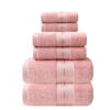 Cotton Glossy Satin 6‑Piece Towel Set – Soft, Absorbent, Plain Cut‑Off Design