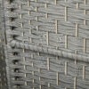 6 Ft Tall Folding Room Divider, 6 Panel Portable Privacy Screen, Hand-Woven Partition Wall Divider, Mixed Grey