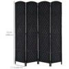 9dYd6d18a3b03f839.jpg 6ft Folding Room Divider, 4 Panel Wall Partition with Wooden Frame for Bedroom, Home Office, Black