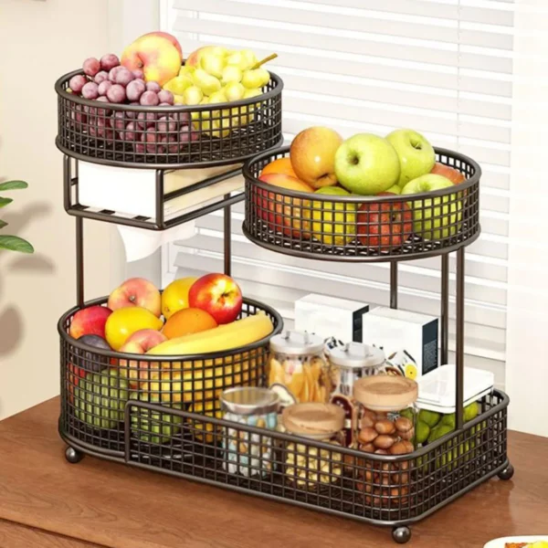 A30974d21b9b24c1a9f7d5cc8cd05f0aaw-1.webp Fruit Basket Bowl Fruit and Vegetable Storage Basket for Kitchen Counter Removable Bread Snack Product Storage Rack