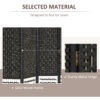 A4Ee2f18e8939e53e.jpg 4 Panel Folding Room Divider, Portable Privacy Screen, Wave Fiber Room Partition for Home Office, Black