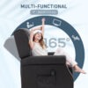 Massage Recliner Chair for Living Room, Push Back Recliner Sofa, Suede Wingback Reclining Chair with Extendable Footrest, Wood Legs, Remote Control, Side Pockets, Black