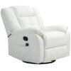 8-Point Vibration Massage Recliner Chair with Comfor Padding, Remote Control, Side Pockets, Swivel Nursery Rocking Chair, Cream White
