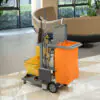 ANy66319b9e3d8e87.jpg Commercial Janitorial Cart with 3 Tier Shelves, Cleaning Cart with Rubbish Bag and Mop Mount for Hotel Restaurant, Grey