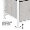 Linen Drawer Cabinet Organizer Storage Dresser Tower with 4 Removable Drawer Metal Frame Adjustable Feet for Living Room, Kitchen, Bathroom, White