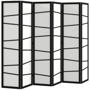 Azc0b119c51f35998.jpg 66.9" Folding Room Divider, 6 Panel Wall Partition with Wood Frame for Bedroom, Home Office, White