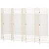 8 Panel Folding Room Divider, Portable Privacy Screen, Wave Fiber Room Partition for Home Office, White