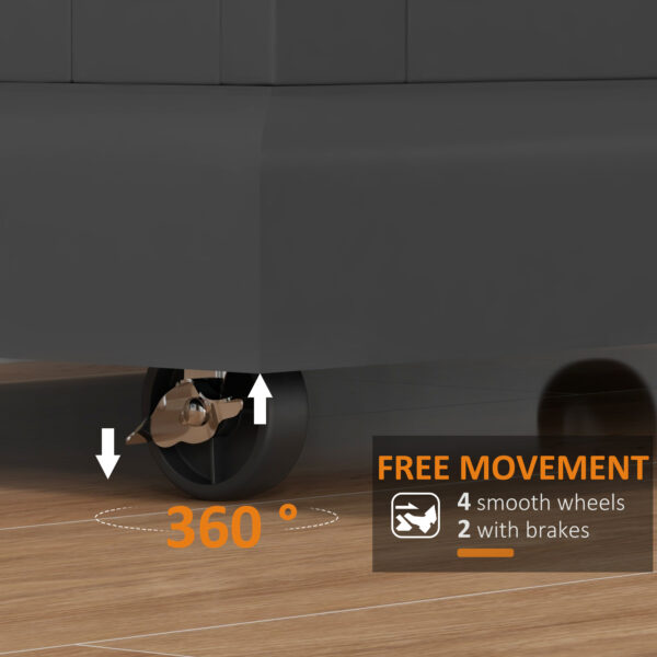 Foldable Kitchen Island with Storage Drawer, Farmhouse Rolling Utility Cart on Wheels with Drop-Leaf Wood Top, Black