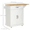 BaF4f518e5670c959.jpg Foldable Kitchen Island with Storage Drawer, Farmhouse Style Rolling Utility Cart, Coffee Bar Cabinet on Wheels with Drop-Leaf Wood Top, White