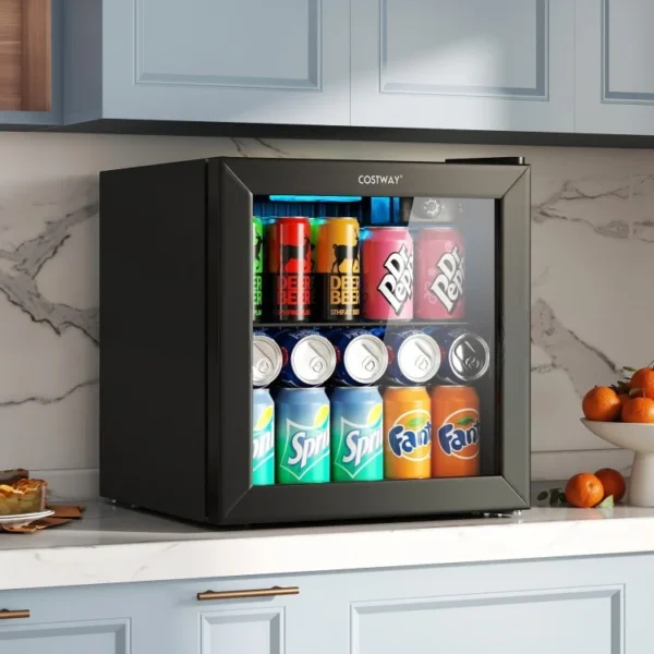 Beverage_Refrigerato_1769582038985850_423471 Beverage Refrigerator Cooler 1.3 Cu. Ft. 12 Bottles 55 Cans Mini Fridge-Black