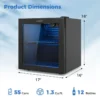 Beverage_Refrigerato_1769582043313602_603712 Beverage Refrigerator Cooler 1.3 Cu. Ft. 12 Bottles 55 Cans Mini Fridge-Black
