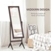 Full Length Mirror, Free Standing Full Body Mirror with Rectangular Frame, Adjustable Angle for Dressing Room, Bedroom, Living Room, Dark Brown