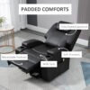Power Lift Recliner Chair for Elderly, PU Leather Lift Chair with Footrest, Remote Control, Side Pockets and Cup Holders, Reclining Sofa for Living Room, Black