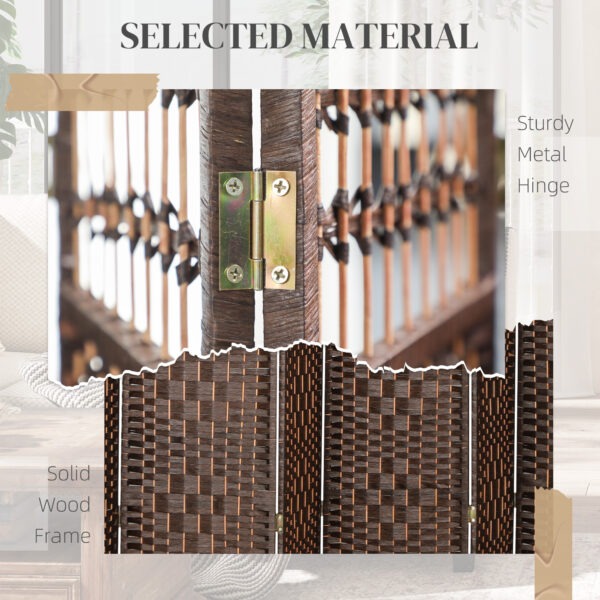 C5lcd319bbca493e4.jpg 8 Panel Folding Room Divider, Portable Privacy Screen, Wave Fiber Room Partition for Home Office, Brown