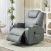 COS4ff19496d48056.jpg Massage Recliner Chair Leather Swivel Rocker Manual Reclining Chair with 8 Vibration Points, Cup Holders, Light Grey