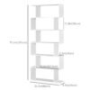 76" 6-Tier Geometric Wooden Bookcase S Shaped Storage Display Bookshelf Modern shelf Open Concept Living Room Home Office Furniture, White