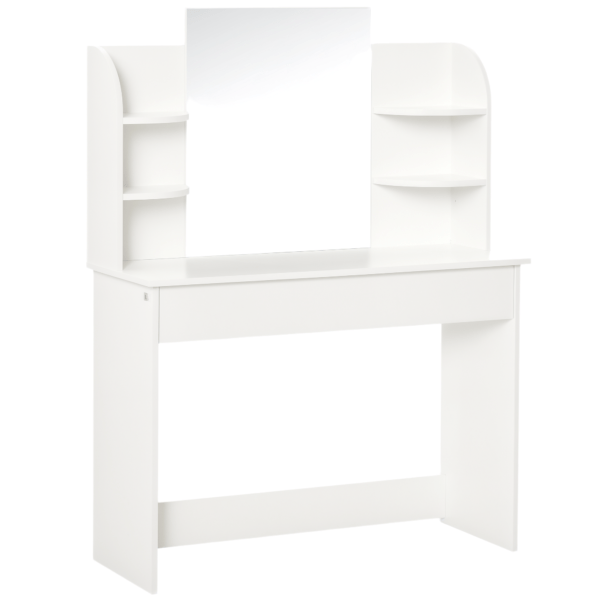 CWt49619746dd27a0.png Vanity Table, Makeup Vanity with Open Shelves and Drawer, Dressing Table for Bedroom, White