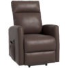Power Lift Recliner Chair with Remote Control Side Pocket for Living Room Home Office Study Brown