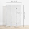 3 Panel Room Divider, 5.6 Ft Tall Portable Folding Privacy Screen, Wood Partition Wall Divider for Home Office, White