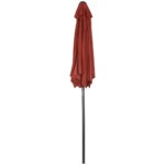 6.6FT Patio Umbrella, Outdoor Parasol with 6 Solid Ribs, Wine Red