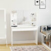 D9a23c18df431e0af.jpg Vanity Table, Makeup Vanity with Open Shelves and Drawer, Dressing Table for Bedroom, White