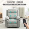 Manual Recliner Chair with Vibration Massage, Thick Foam Padding, Side Pockets for Living Room, Grey