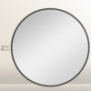 36" Round Mirror, Bathroom Wall Mirror with Metal Frame, Decorative Vanity Mirror for Living Room, Bedroom, Black