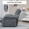Lift Chair for Seniors, PU Leather Upholstered Electric Recliner Chair with Remote, Side Pockets, Quick Assembly, Grey