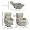 Dcf469194949c3d25.jpg Wingback Lift Chair for Elderly, Power Chair Recliner with Footrest, Remote Control, Side Pockets, Cream White