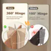 E8m58719c4c9411d3.jpg 6ft Folding Room Divider, 4 Panel Wall Partition with Wooden Frame for Bedroom, Home Office, Natural