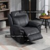 Manual Recliner Chair with Vibration Massage, Side Pockets, Microfibre Reclining Chair Nursing Chair for Living Room, Black