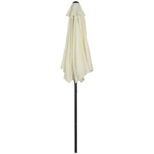6.6FT Patio Umbrella, Outdoor Parasol with 6 Solid Ribs, Cream White