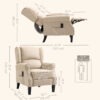 Massage Recliner Chair for Living Room, Push Back Recliner Sofa, Suede Wingback Reclining Chair with Extendable Footrest, Wood Legs, Remote Control, Side Pockets, Beige